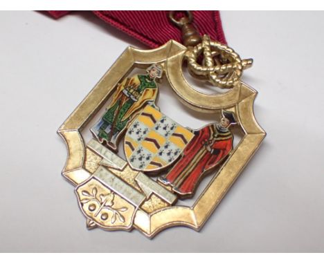 Hallmarked silver enamel presentation medal