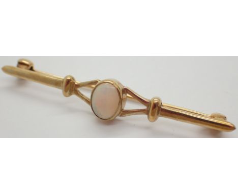 9ct gold opal set brooch 3.2g