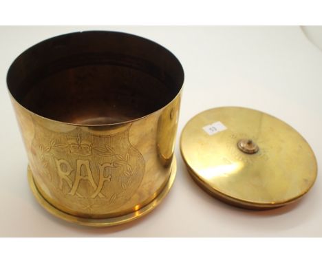 WWI RAF trench art lidded box to EJ Tobin 80 Squadron France 1918
