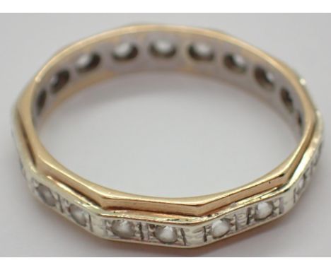 9ct gold and diamond full eternity ring size M / N 2.7g