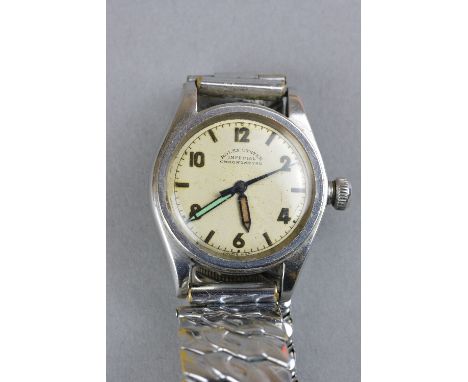 A GENT'S ROLEX OYSTER IMPERIAL CHRONOMETER STAINLESS STEEL WRISTWATCH 1938-39, Serial No.122741/2595, engraved to reverse Lie