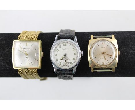 3 x Vintage Gents WRISTWATCHES Hand-Wind Automatic WORKING Inc Timex, Preziosa 