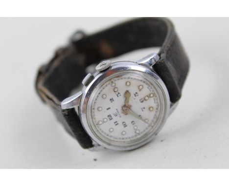 Vintage Gents CYMA BRAILLE WRISTWATCH Hand-Wind WORKING w/ White Enamel Dial