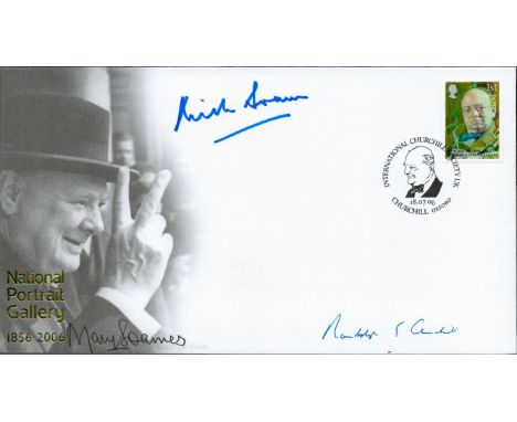 Mary Soames Nicholas Soames and Randolph Churchill signed National Portrait Gallery FDC Oxford 17th July 2006. Good condition
