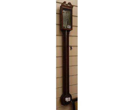 A Georgian stick barometer H.95cm