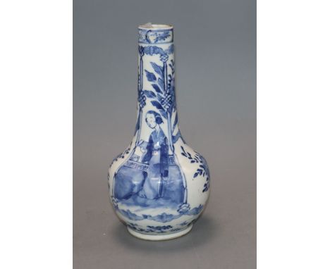 A Chinese blue and white vase, with Kangxi mark height 20cm