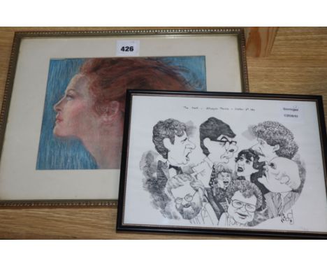 Gloria Jarvis Smith (1925-), pastel, Portrait of Judy Parfit, 20 x 26cm, and a limited edition print 'The Nerd" (2)