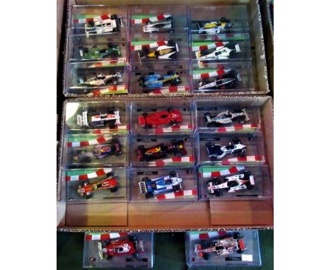 A collection of twenty Formula One racing cars, to include: Lewis Hamilton in McLaren MP483, Jensen Button in a Honda R8 108,