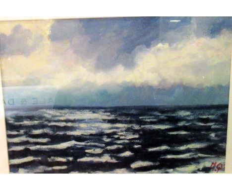 A 20th century framed and glazed oil on board, seascape titled 'Winter Morning at St Ives', signed MQ, 39 x 28cm.
