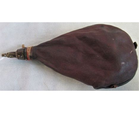 A 19th century leather water flask.
