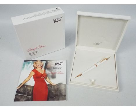 Montblanc - A special edition Muses Collection Marilyn Monroe rollerball pen with rose gold plated fittings and cap clip set 