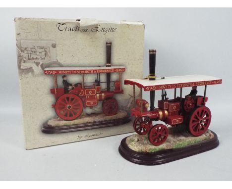 A boxed Leonardo Collection static model of a traction engine, approximately 24 cm (h).