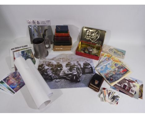 Mixed collectables to include compass, coins, bullet cases, ephemera, vintage corkscrew, maritime related book, Post Office s