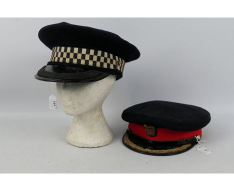 A British Army Staff Officer's dress peaked cap, with bullion wire to the visor for the rank of Brigadier or Colonel, makers 