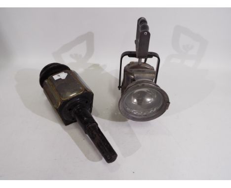 The Premier Lamp &amp; Engineering Co Ltd, Leeds, Crestella lamp and a black painted lantern. [2]