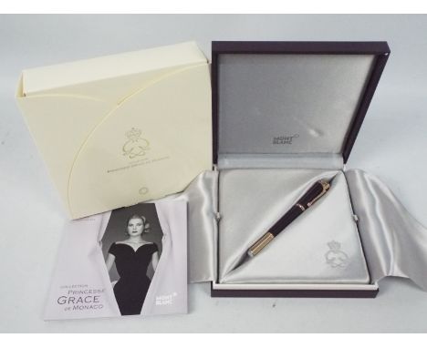 Montblanc - A special edition Princesse Grace De Monaco Collection rollerball pen with gold plated fitting and cap clip set w