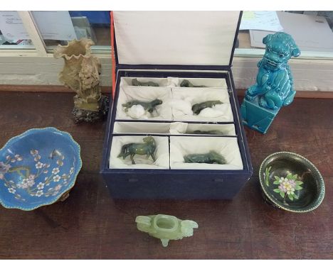 Oriental collectables to include jade, cloisonné soapstone and ceramics