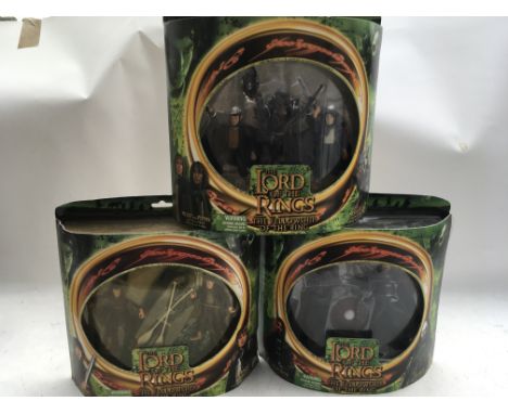 Lord of the rings, The fellowship of the ring, 3 boxed sets including Frodo and Samwise Gamgee, Boromir and Lurtz , Merry, pi