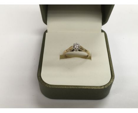 A 9ct gold solitaire diamond ring, approx 1.8g and approx size K.