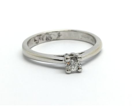 An 18ct white gold solitaire diamond ring, approx.15ct, approx 3g and approx size N.