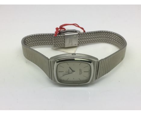 A ladies Omega Seamaster push button watch.