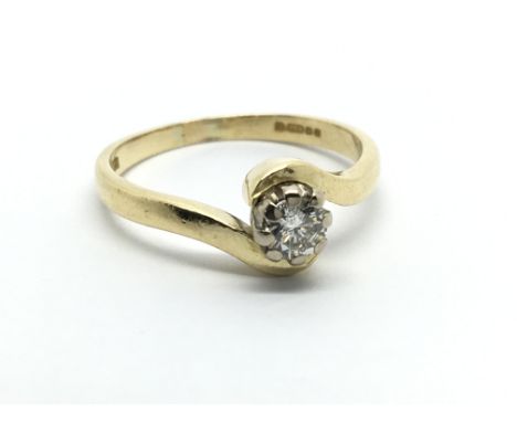 An 18carat gold ring set with a Solitaire diamond approximately 0.25 of a carat ring size M.