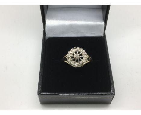 A 9ct diamond set openwork ring, approx 3.5g and approx size U.