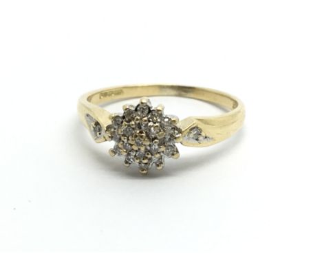An 18ct diamond cluster ring, approx.10ct, approx 2.8g and approx size L.