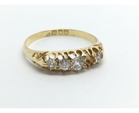 A vintage 18ct gold five stone diamond ring (missing one stone), approx.33ct, approx 2.8g and approx size P.