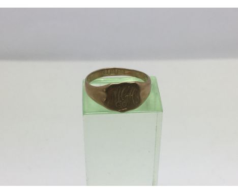 A 15ct gold ring dated 1921, approx 1.8g and approx size H-I.