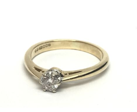 An 18ct gold solitaire diamond ring, approx.20ct, approx 2.3g and approx size G-H.