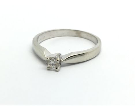 An 18ct white gold solitaire diamond ring, approx.15ct, approx 2.9g and approx size N.