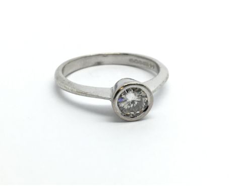 An 18ct white gold solitaire diamond ring, approx.38ct, approx 3g and approx size J-K.