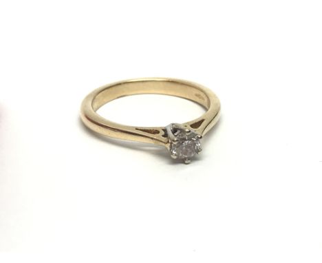 An 18ct gold solitaire diamond ring, approx.28ct, approx 3.9g and approx size N.