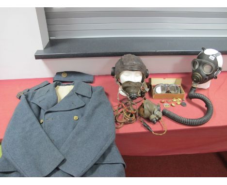 A WWII Era or Just After Collective of RAF Items, including leather flying helmet with Air Ministry markings 10A/13466, two o
