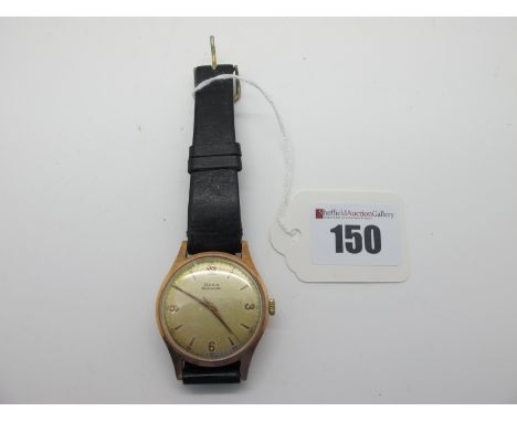 Doxa; A Vintage Automatic Gent's Wristwatch, the signed dial with Arabic numerals and centre seconds, the movement stamped "D