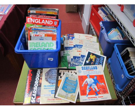 England Home &amp; Away Programmes, other Internationals F.A Cup Finals, Domestic Cup, Scarborough's first league game, etc:-