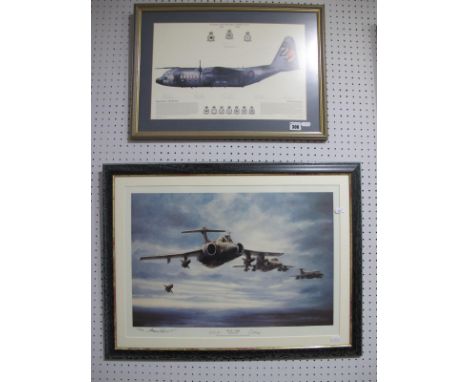 Two Framed Prints, comprising of Hercules C.I.P, XV292 after Dugald Cameron '25 Years of The Hercules in RAF Service 1967-199