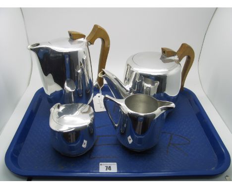 A Vintage Picquot Ware Four Piece Tea Set. (4)