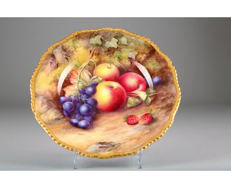 Royal Worcester cabinet plate, decorated with hand painted fallen fruit, signed Horace Price, date coded 1930, 26cm diameter 