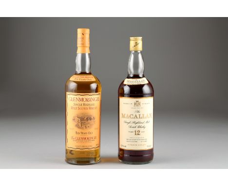 12 Year Old Macallan Single Malt Scotch Whisky, in presentation box, 1 litre 43% plus 10 Year Old Glenmorangie Malt Scotch Wh