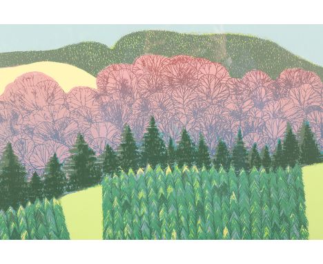 Bet Low RSW (1924-2007). Framed screen print, signed and numbered, ‘Lennox Woods’, 50cm x 36cm. Scottish Art Council and othe