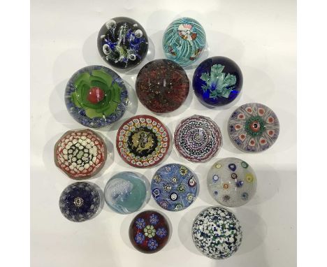 A collection of glass paperweights, including Ysart, Caithness, Selkirk, Venetian etc (15)
