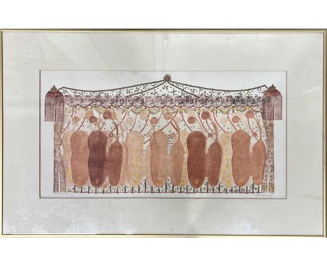 Ruth Healey (British, 20th Century), Collagraph, signed l.r., titled l.l., colour etching, 48 x 25 cm