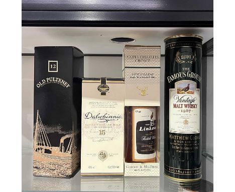 Four bottles of cased whisky, including Famous Grouse Vintage Malt Whisky 1987, aged 12 years, by Matthew Gloag &amp; Son Lim