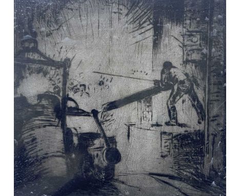 John Rankine Barclay (British, 1884-1962), Blast Furnace, signed l.l., etching, 20 by 20.5cm, unframed