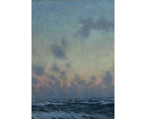 Robert Jones (British, 1943), 'First Light I', signed with initials l.r., titled, signed and dated 2000 verso, oil on board, 