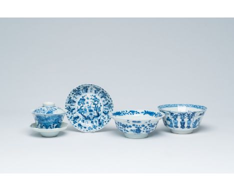 Full title: A varied collection of Chinese blue and white porcelain with floral design, landscapes and antiquities, Kangxi an