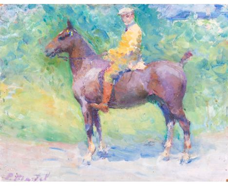 Full title: Paul Jean Martel (1879-1944, in the manner of): Rider on horseback, oil on panelDescription:46 x 36 cm