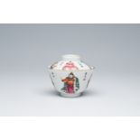 A Chinese famille rose 'Wu Shuang Pu' bowl and cover, Daoguang and Xianfeng marks, 19th C.
